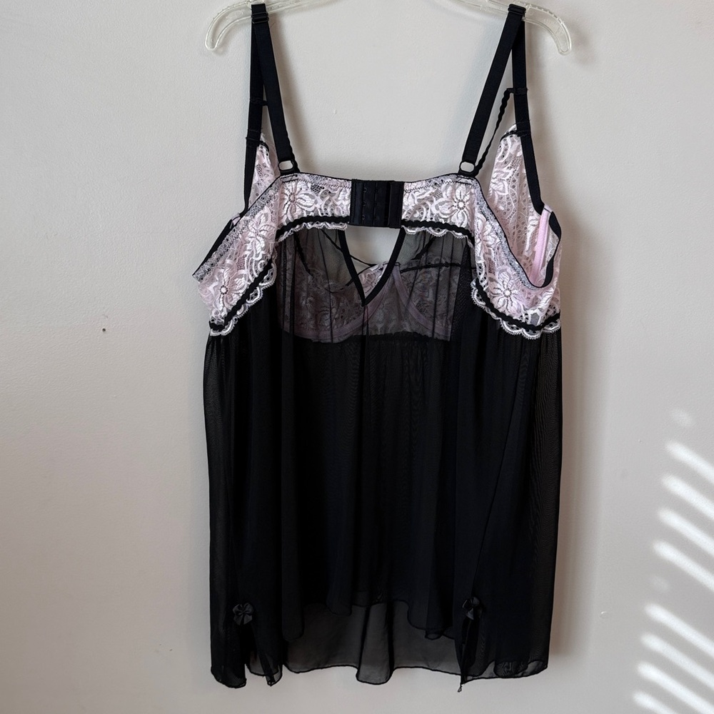NWT Dreamgirl Sheer Sexy Babydoll Lingerie Underwire Adjustable Straps Size 3X - Picture 6 of 11
